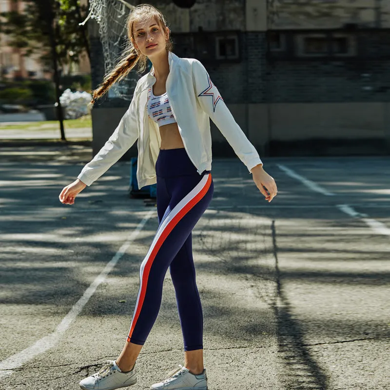 GYMNA STAR PRINT TRACK JACKET IN WHITE