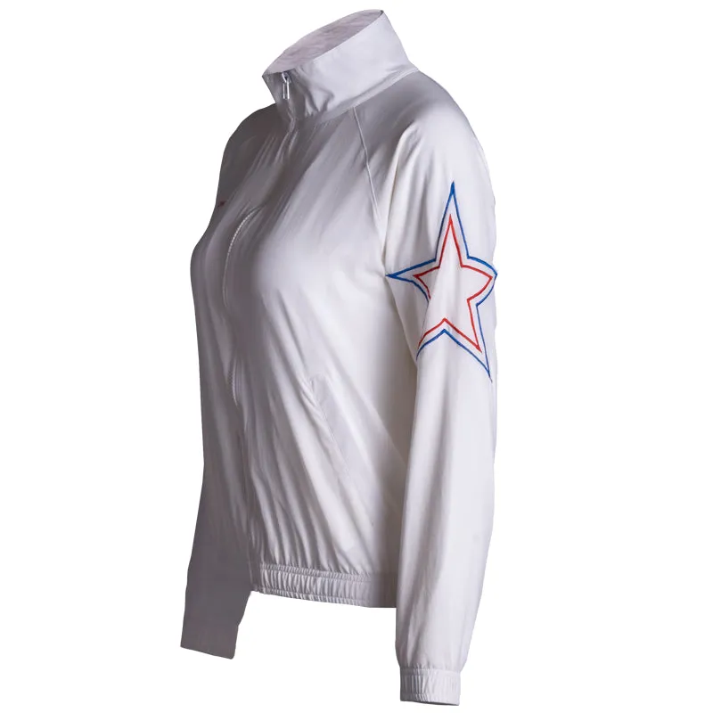 GYMNA STAR PRINT TRACK JACKET IN WHITE