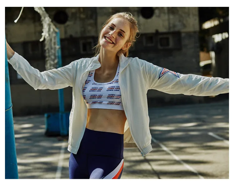 GYMNA STAR PRINT TRACK JACKET IN WHITE