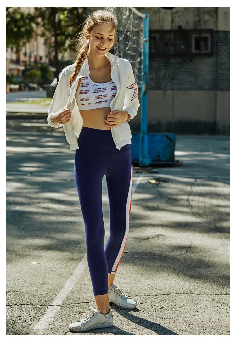 GYMNA STAR PRINT TRACK JACKET IN WHITE