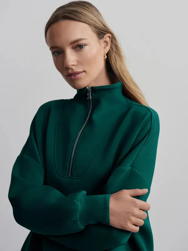 Hawley Half Zip Sweat - Forest