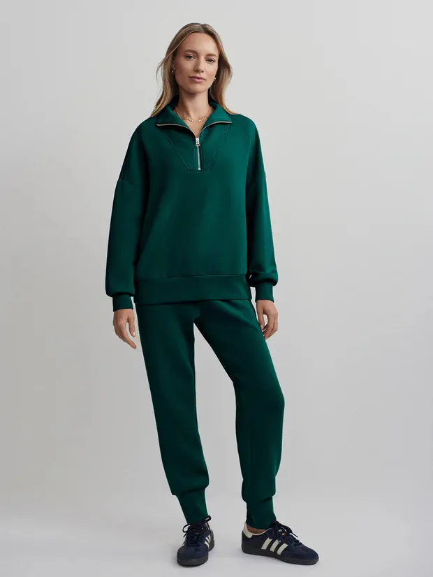 Hawley Half Zip Sweat - Forest