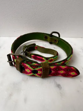 Huichol Fully Embroidered Dog Collar M4