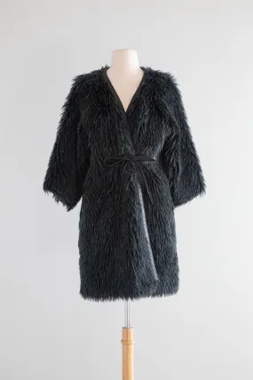 Iconic 1960's Bonnie Cashin Noh Coat With Leather Sash and Trim / SM