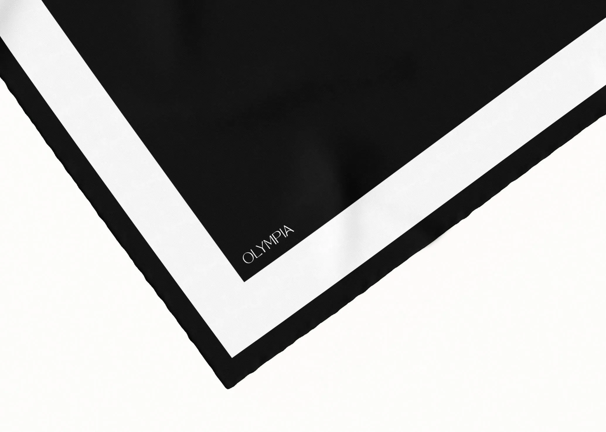 Imelda Ebony/Paper White Silk Scarf - 89x89cm