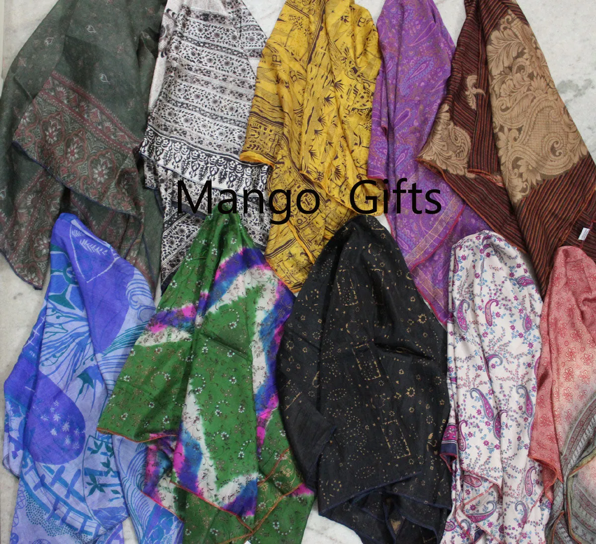 Indian Silk Sari saree vintage Scarf Scarves Shawl Wrap Dupatta Head wraps Large Size