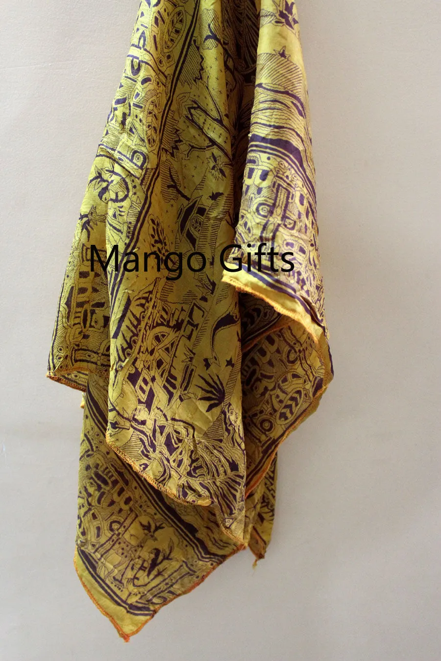 Indian Silk Sari saree vintage Scarf Scarves Shawl Wrap Dupatta Head wraps Large Size