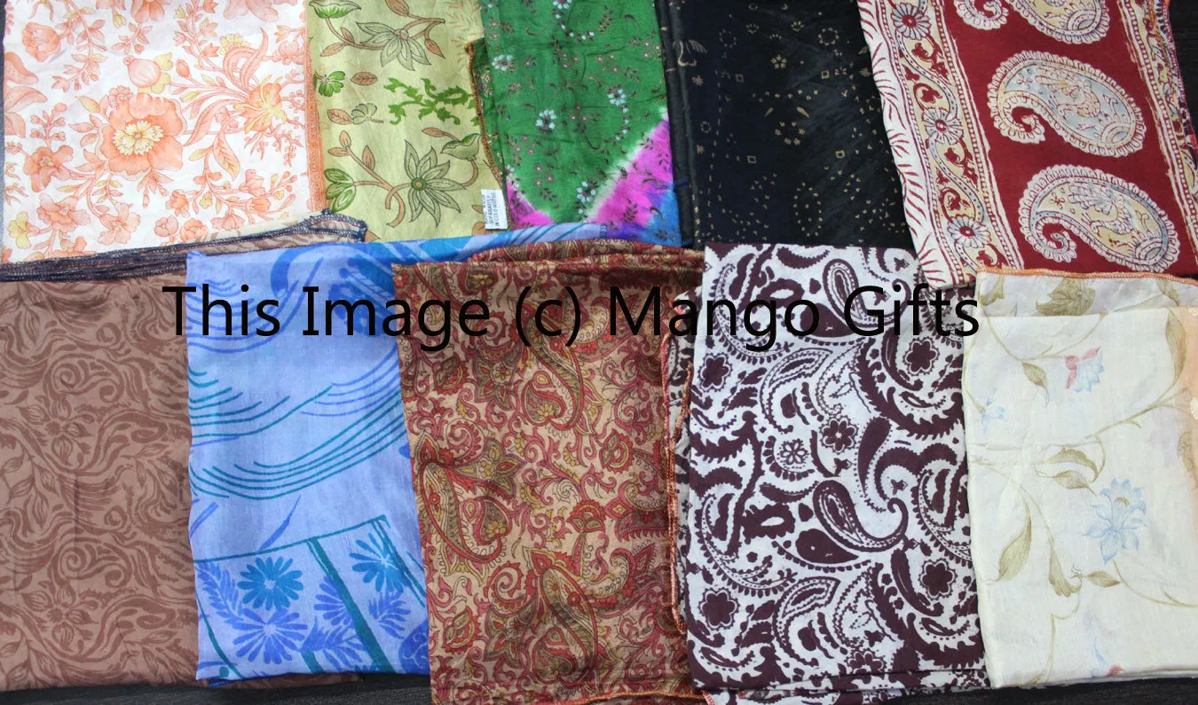 Indian Silk Sari saree vintage Scarf Scarves Shawl Wrap Dupatta Head wraps Large Size