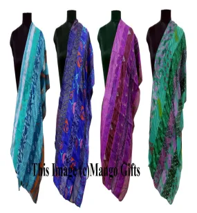 Indian Silk Sari Saree Vintage Scarves Scarf Head Wrap Stole Neck Wraps Dupatta Wholesale Lots