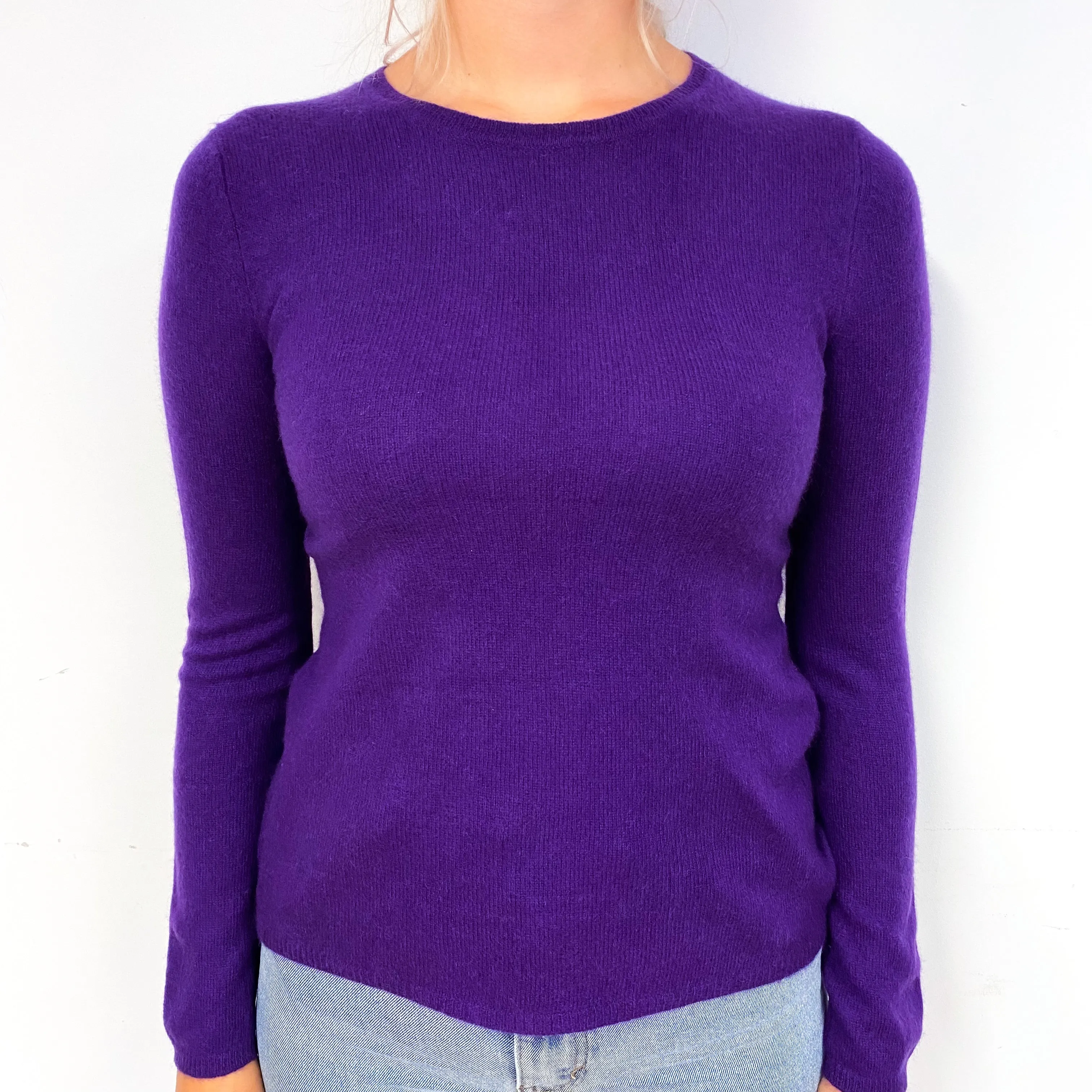 Iris Purple Cashmere Crew Neck Jumper Small