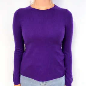 Iris Purple Cashmere Crew Neck Jumper Small