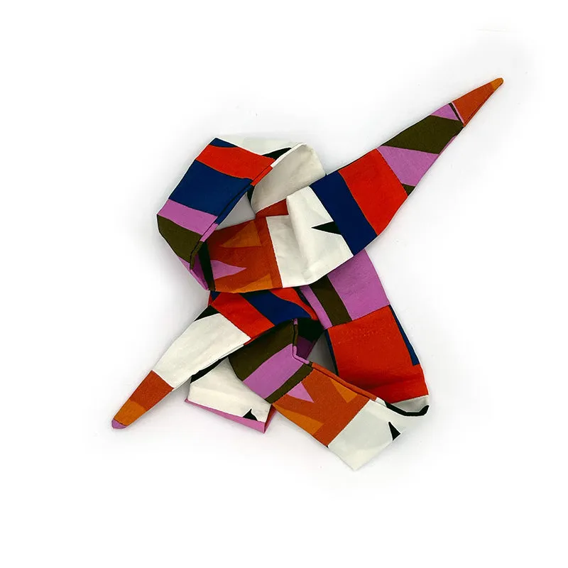 Irregular Sleep Pattern Patchwork Narrow Neck Tie