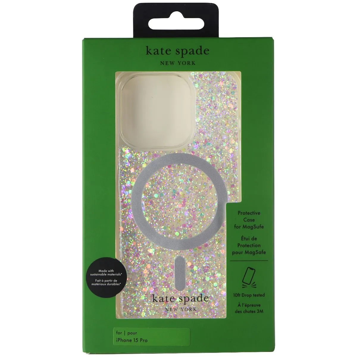 Kate Spade Protective Case for MagSafe for iPhone 15 Pro - Chunky Glitter