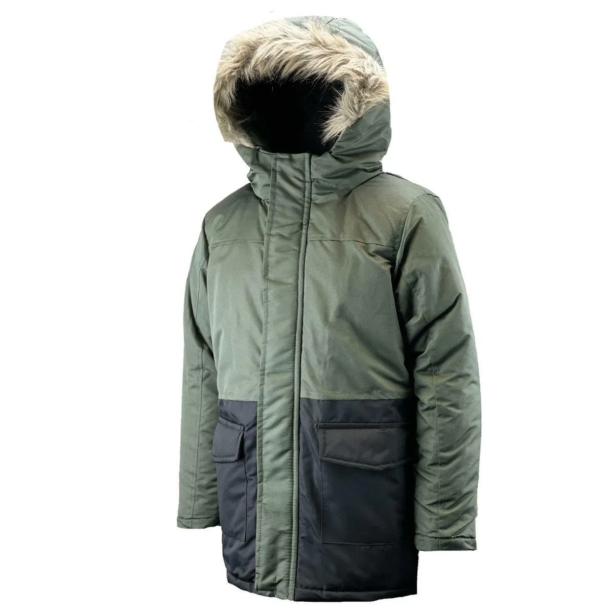 Kids Boys Padded Fleece Lined Parka Coat