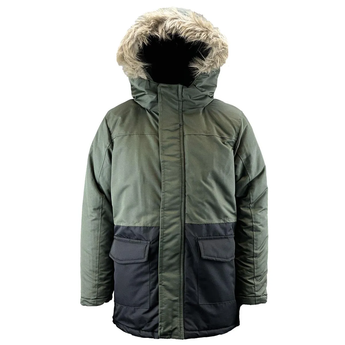 Kids Boys Padded Fleece Lined Parka Coat