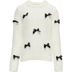 kids ONLY Cloud Dancer Black Bows Piumo Bow Pullover Strik