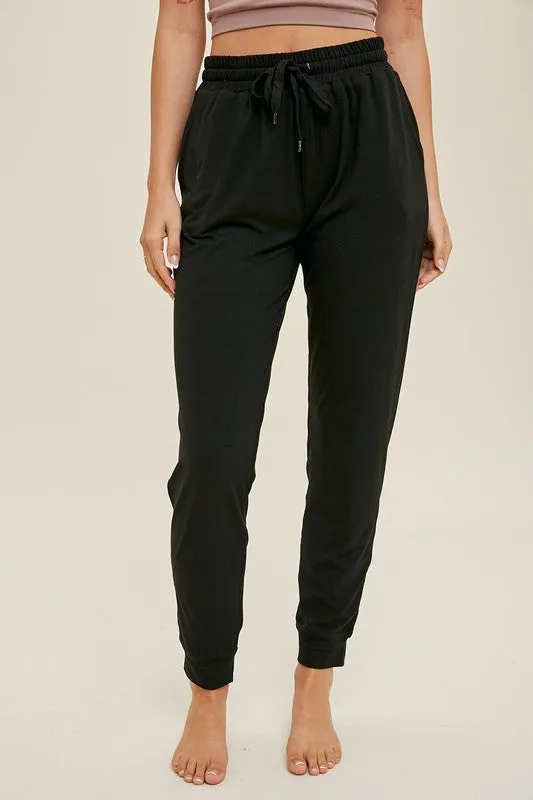 Knit Drawstring Jogger-BLK