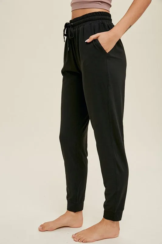 Knit Drawstring Jogger-BLK