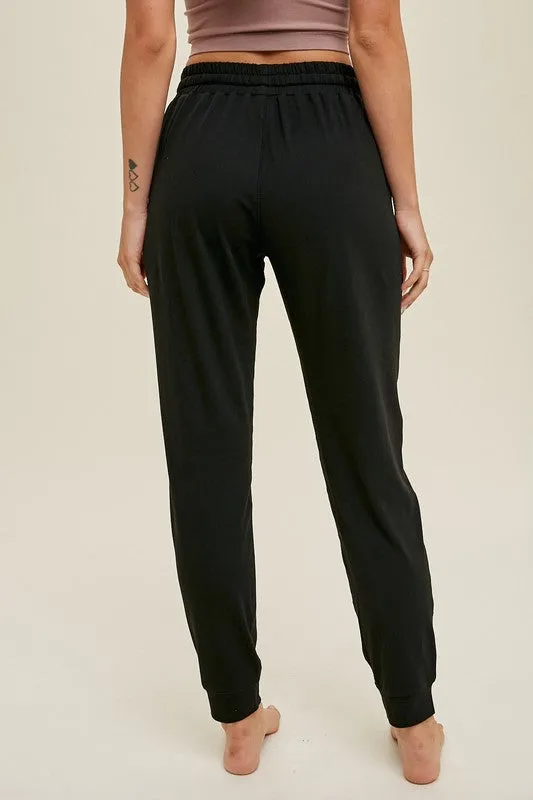 Knit Drawstring Jogger-BLK