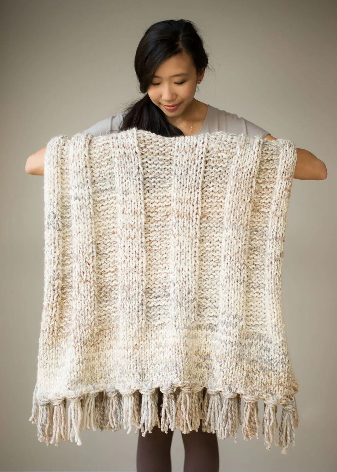 Knit Kit - Simple Chunky Ribbed Knit Blanket