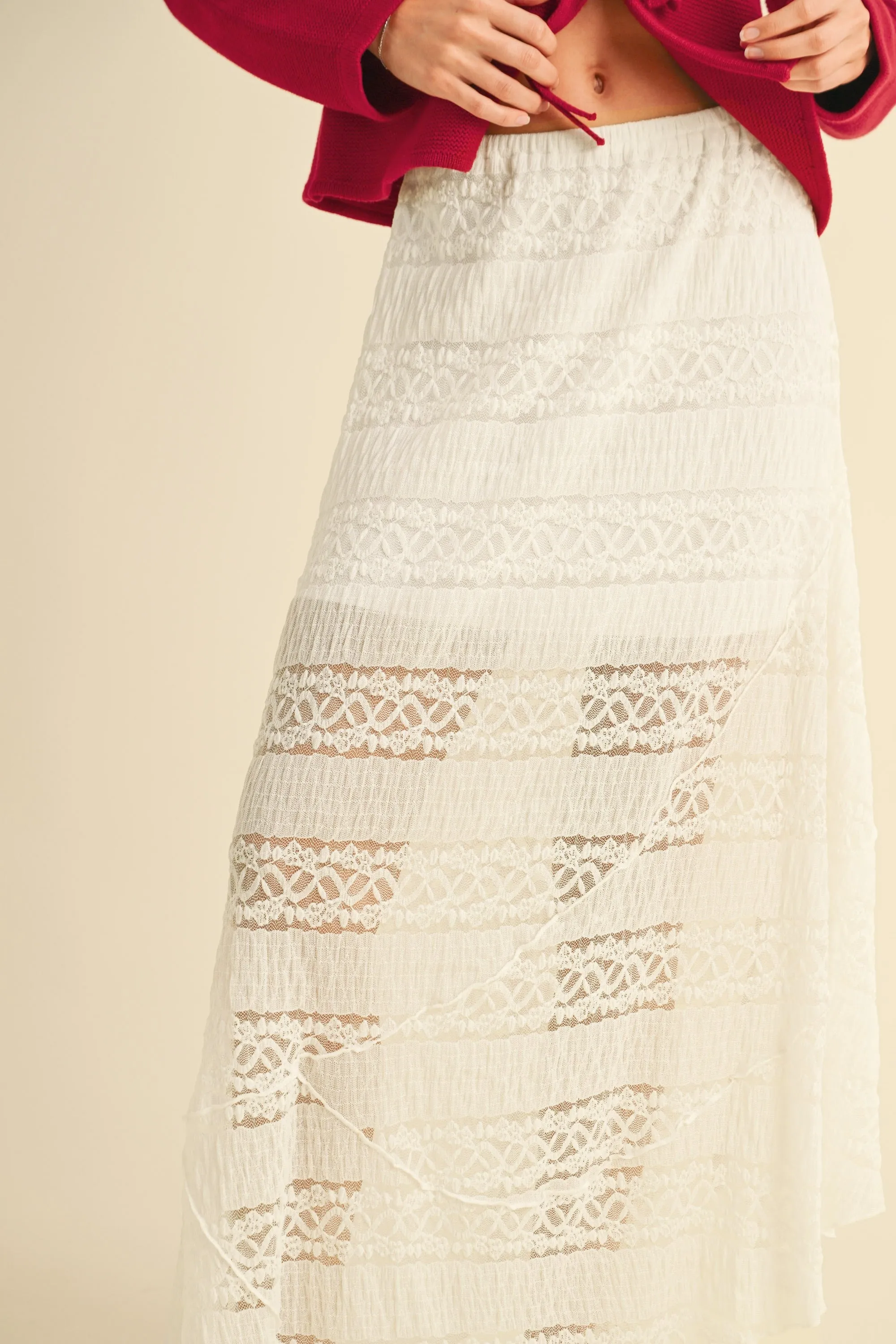 Lace Knitted Long Skirt