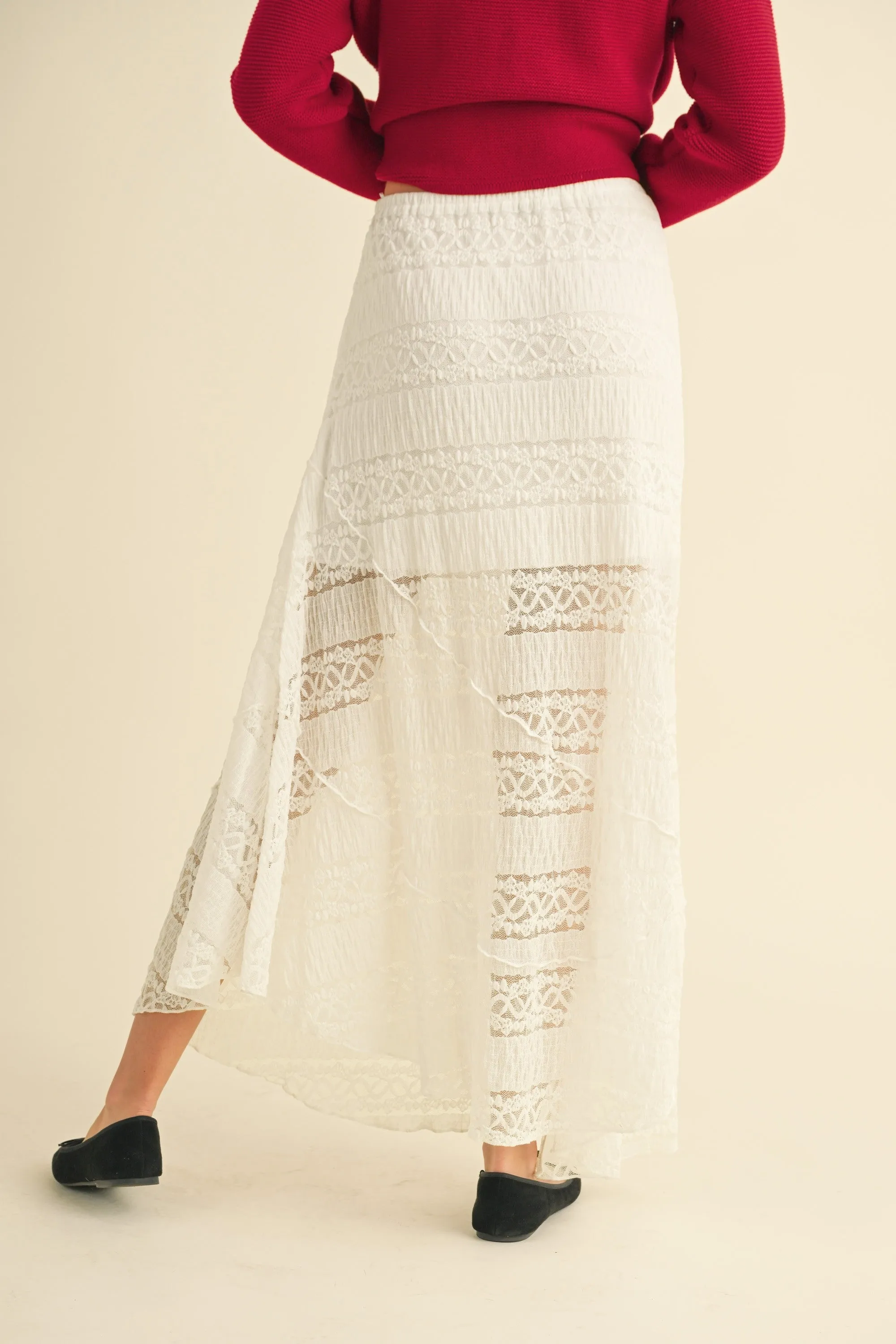 Lace Knitted Long Skirt