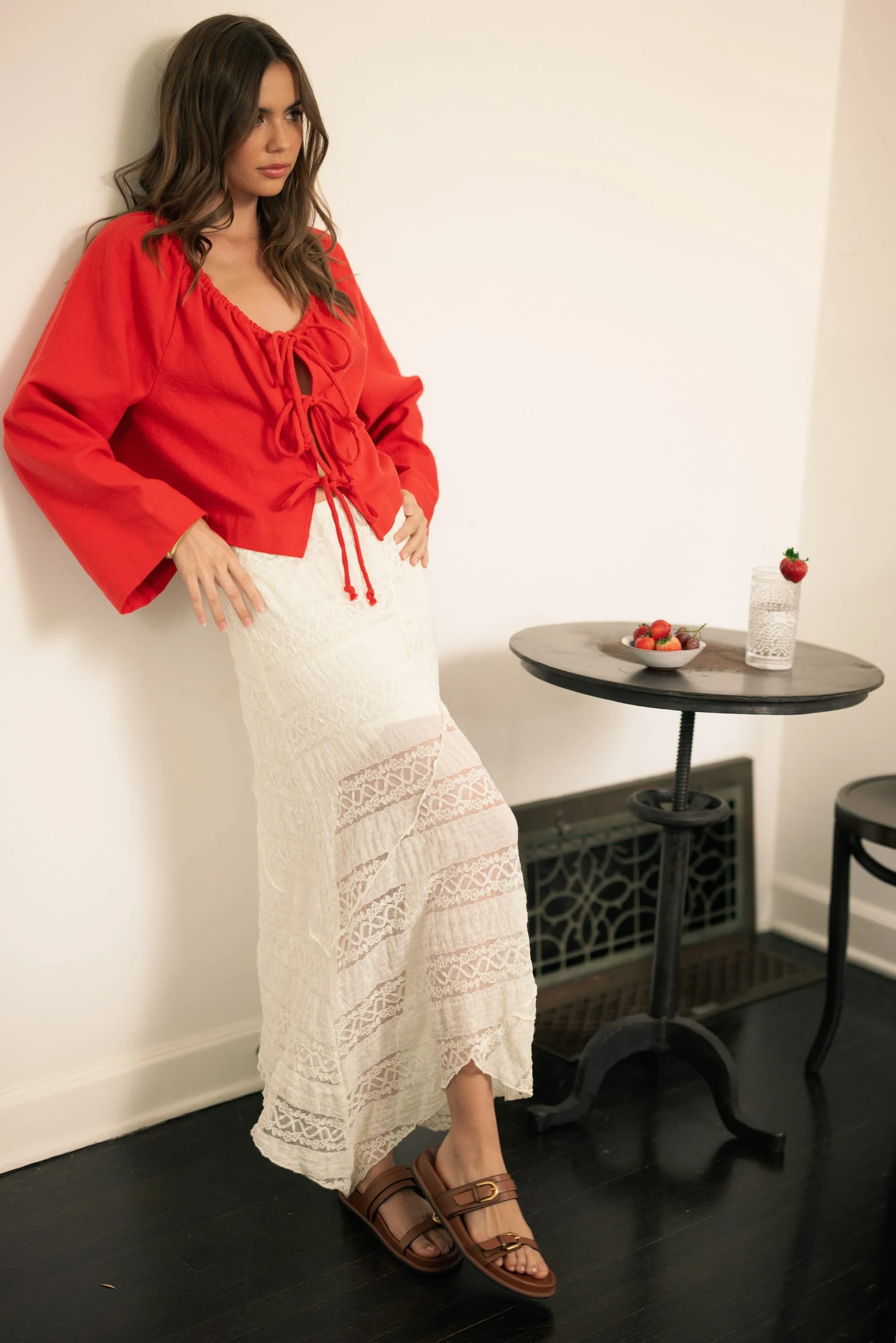 Lace Knitted Long Skirt