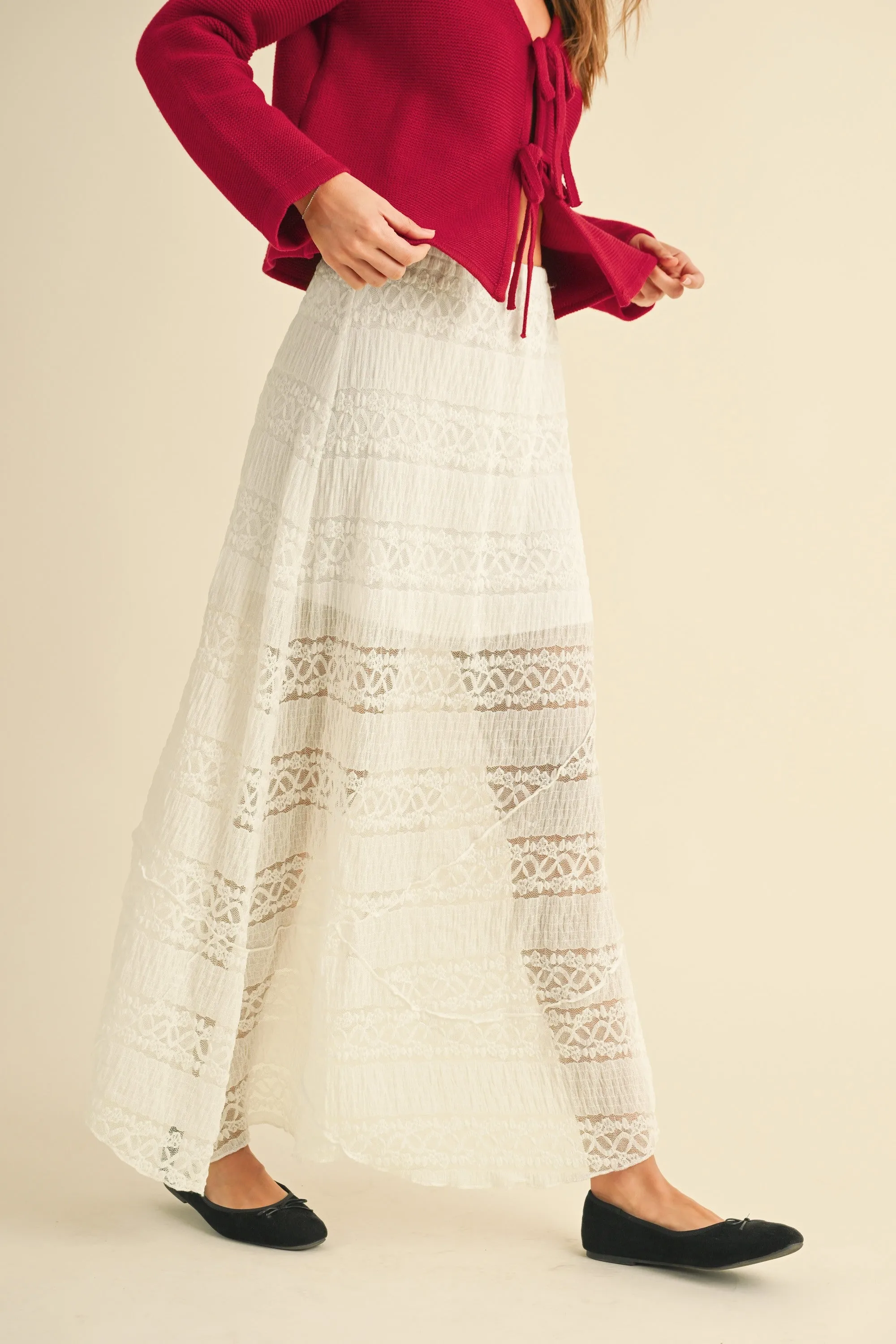 Lace Knitted Long Skirt
