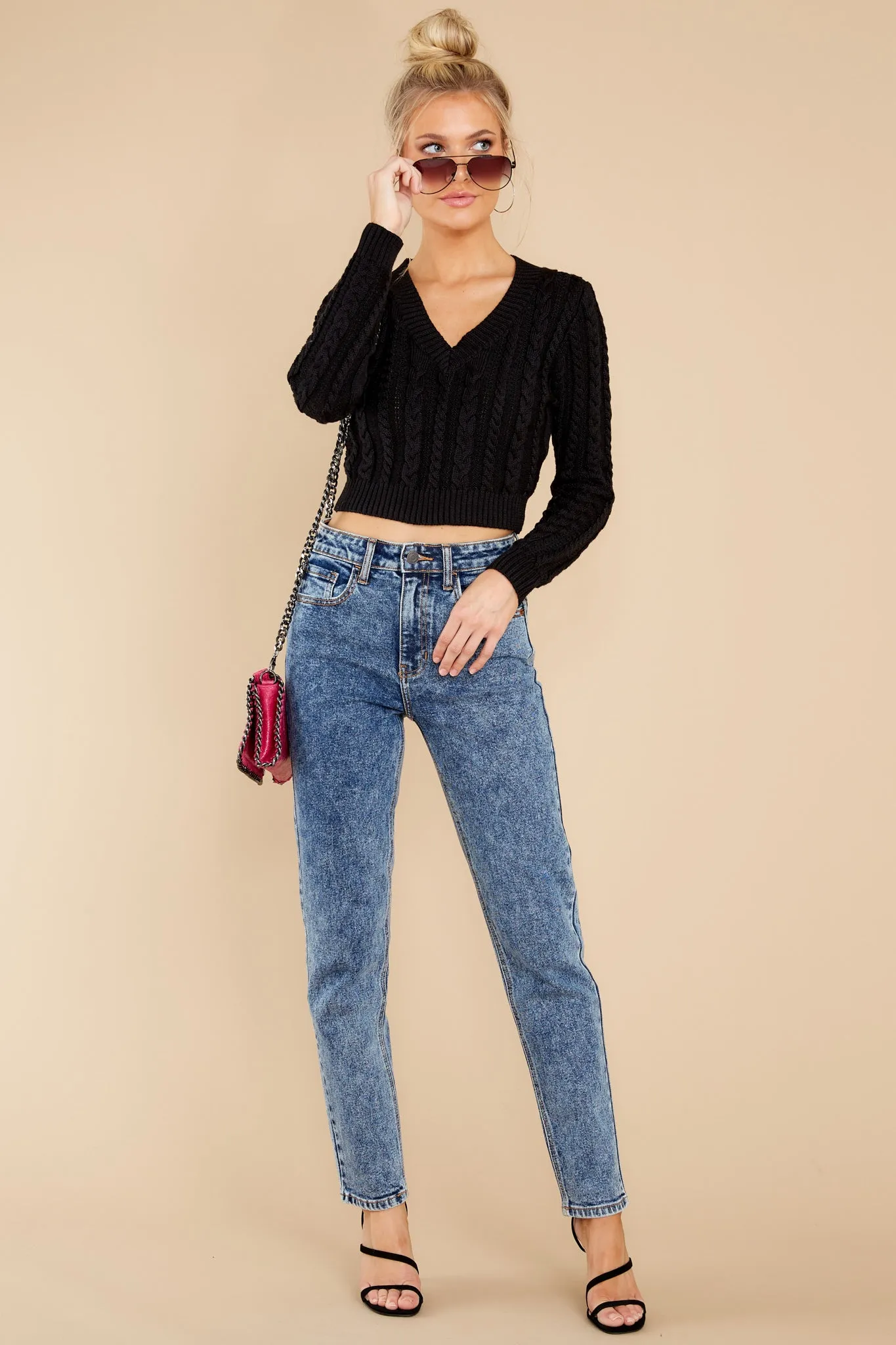 Making Me Blush Black Sweater
