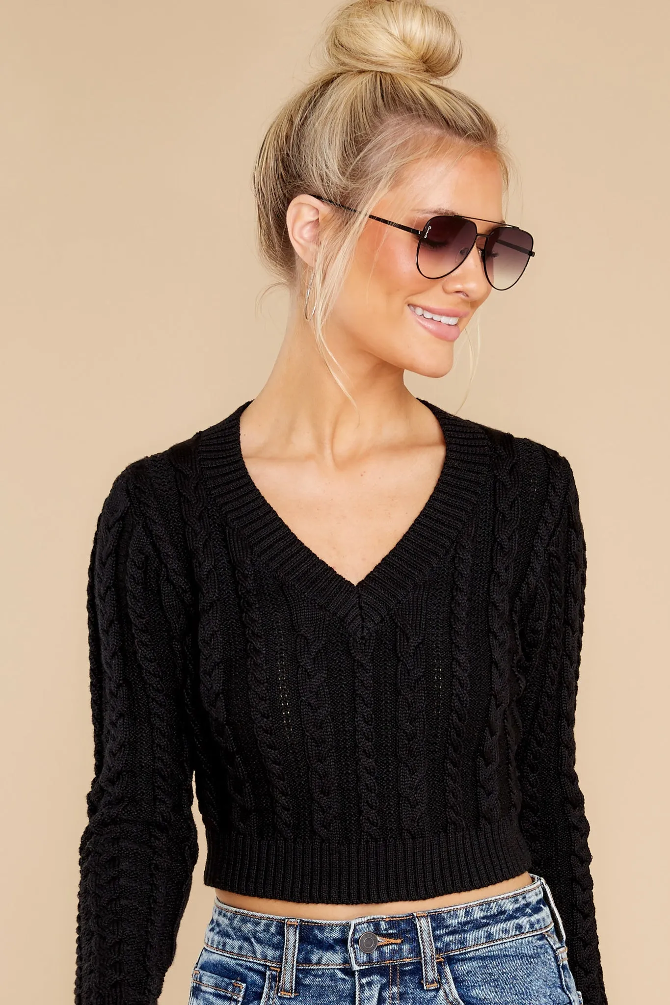 Making Me Blush Black Sweater