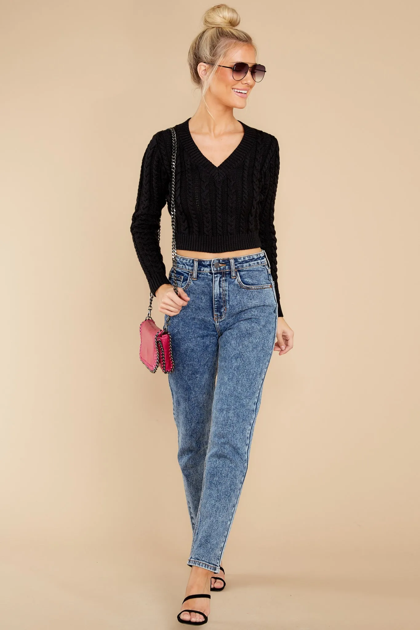Making Me Blush Black Sweater