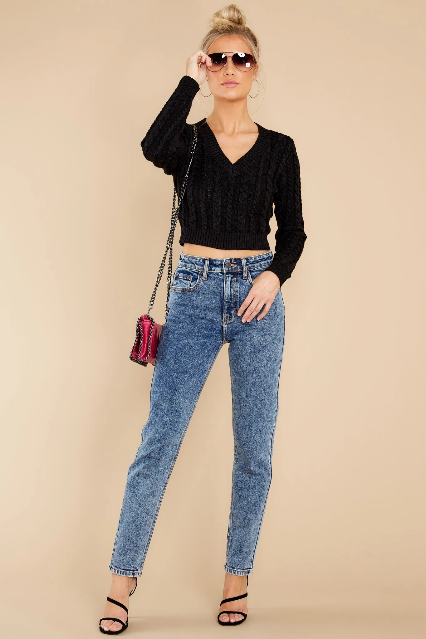 Making Me Blush Black Sweater