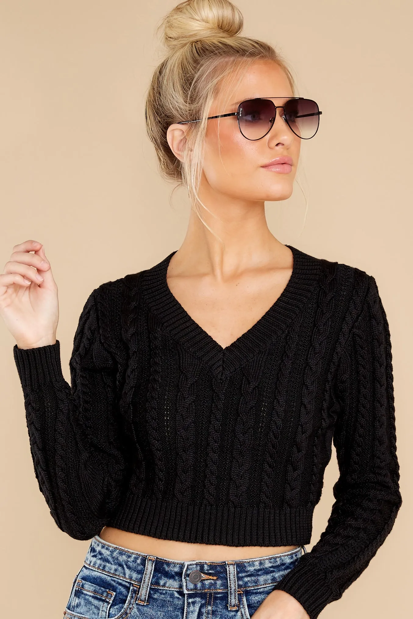 Making Me Blush Black Sweater