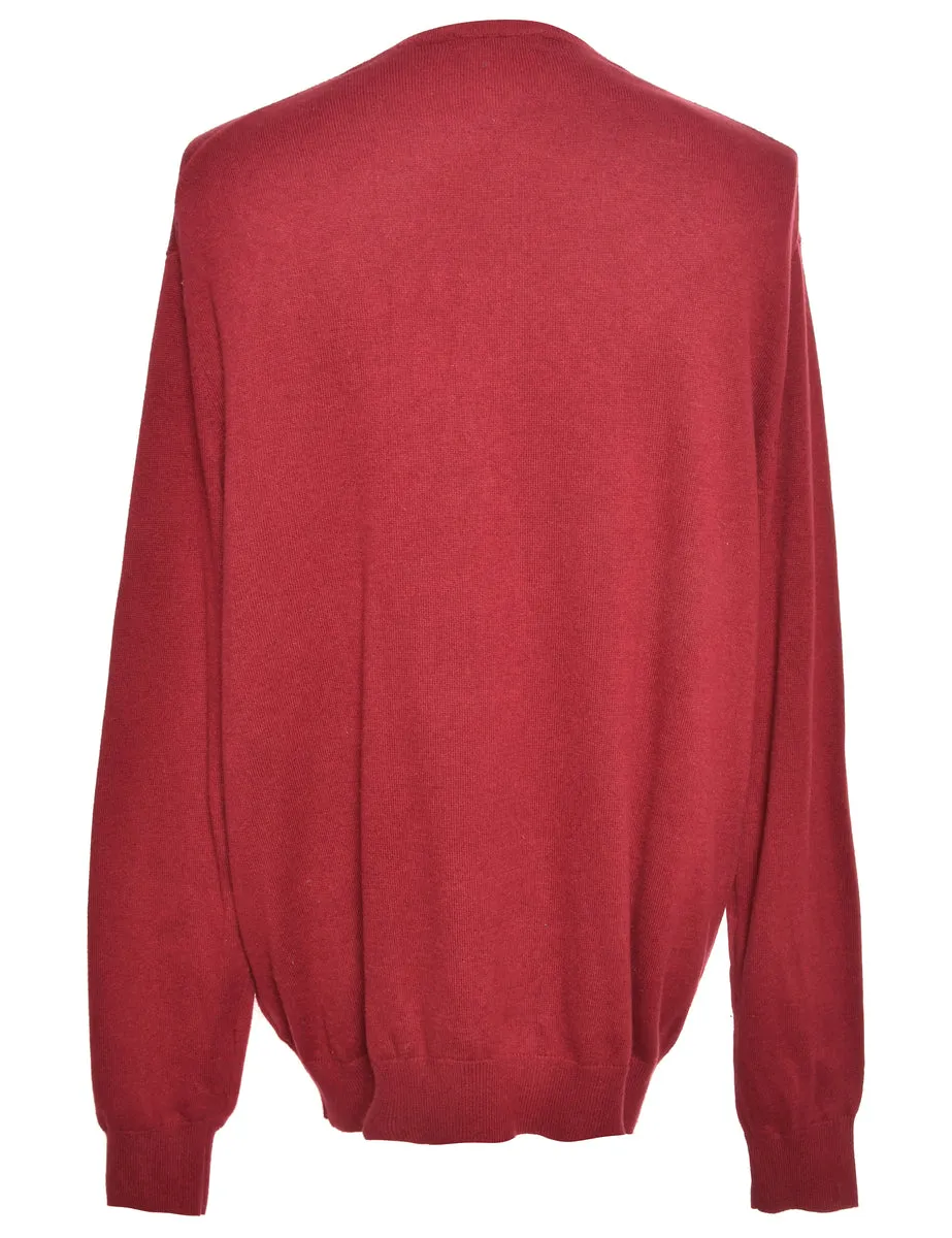 Maroon Van Heusen Argyle Jumper - L