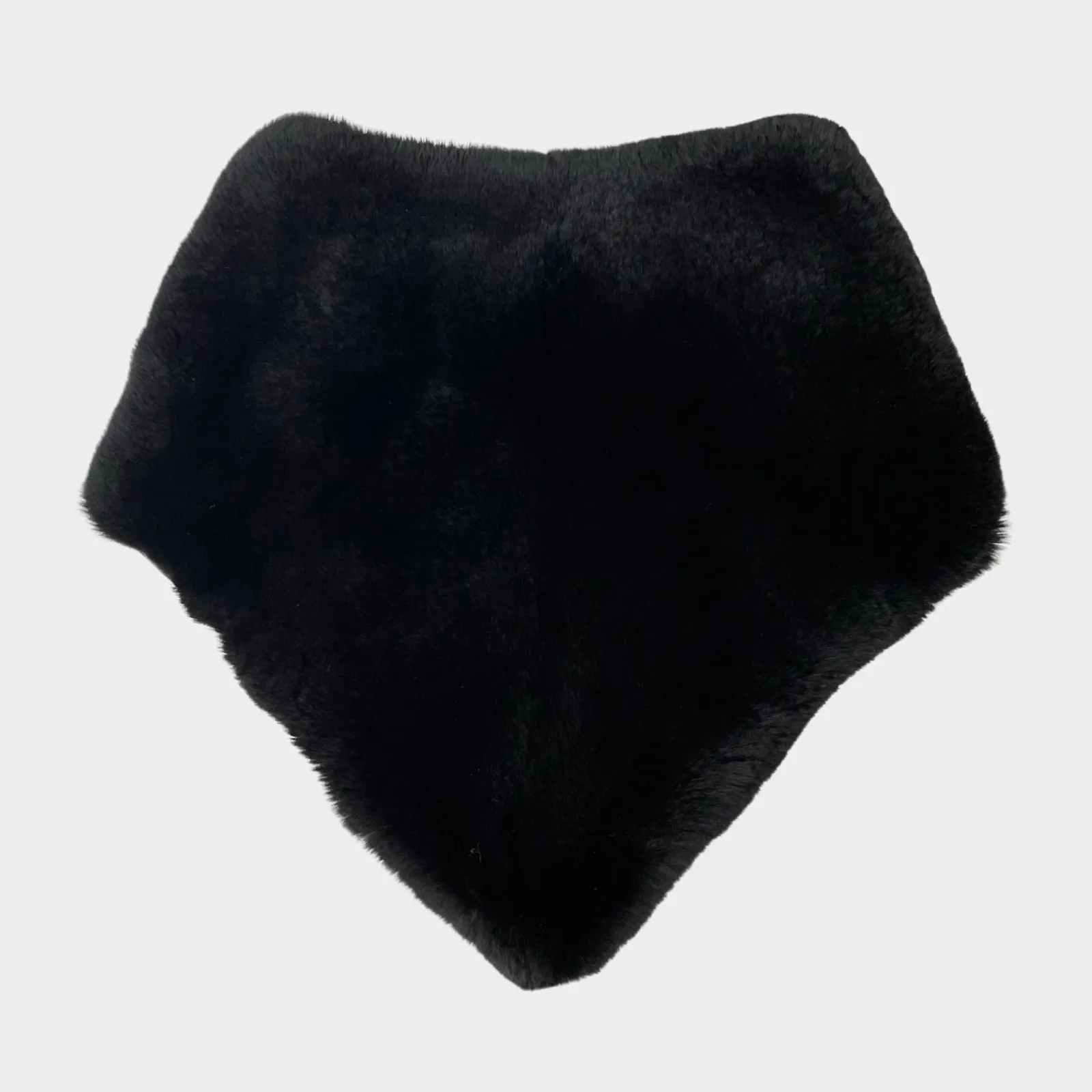 Max Mara black rabbit fur collar