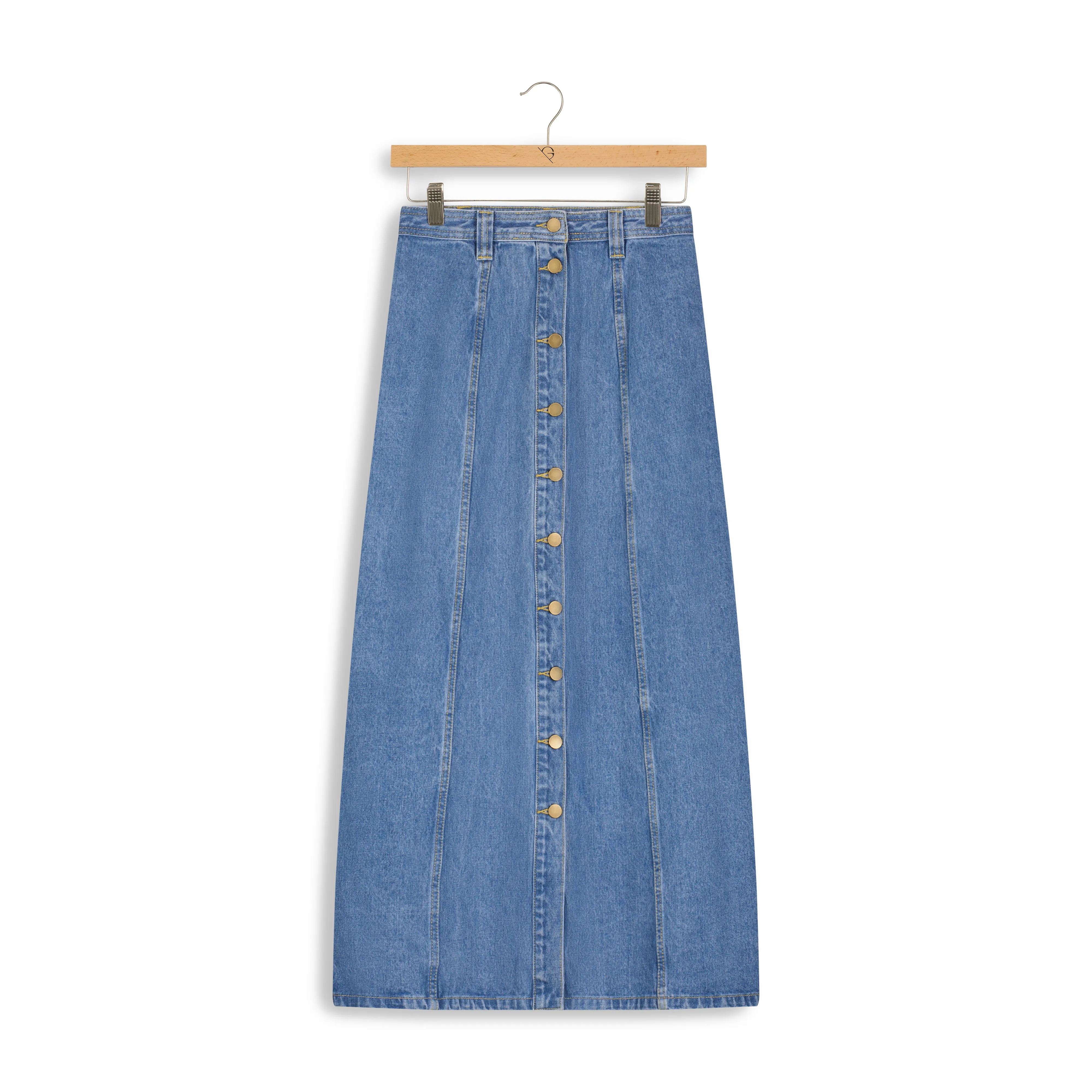 Maxi L. Panel A-Line Skirt W/CF Button