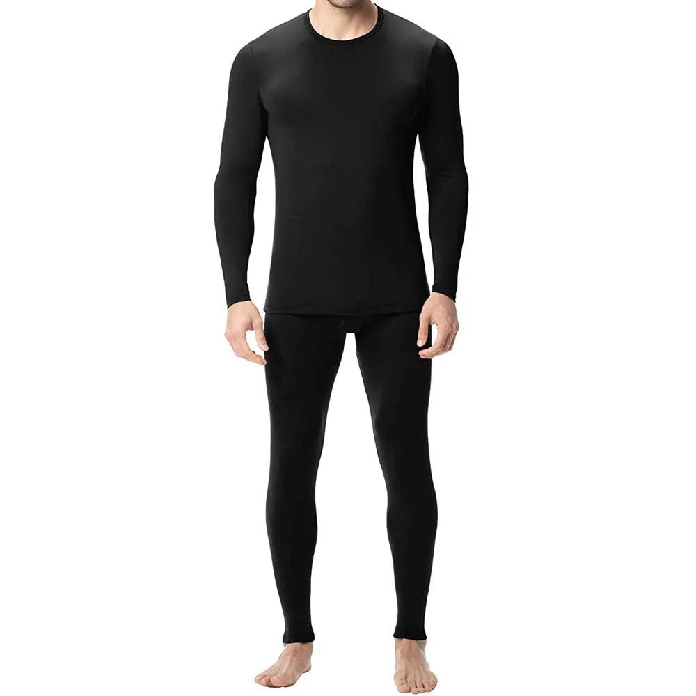 Men's Lined Knit Comfort 100% Cotton Thermal Underwear 2 PC Set