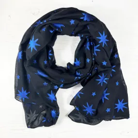 Metallic Blue Star Scarf
