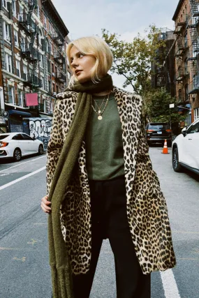 MICHAELA GREG OLIVE FRINGE SCARF