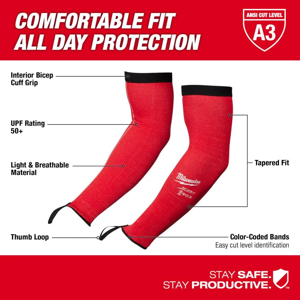 Milwaukee 48-73-9031 18" Cut Level 3 Protective Sleeves