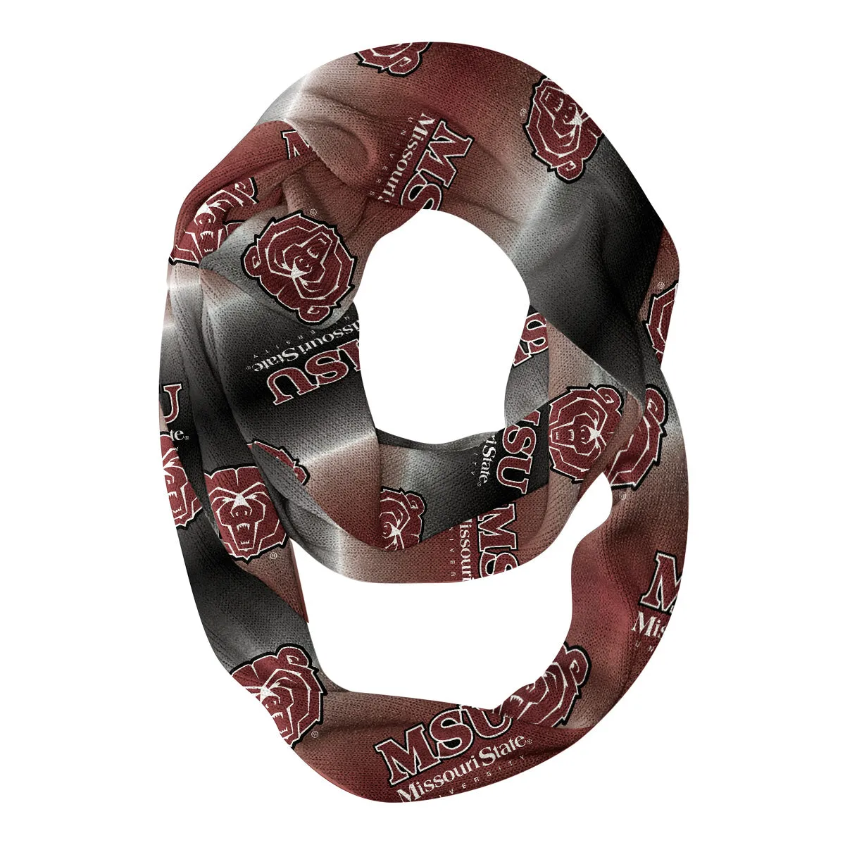 Missouri State Bears All Over Logo Game Day Collegiate Women Ultra Soft Knit Infinity Scarf by Vive La Fete