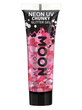 Moon Glow - Neon UV Chunky Glitter Gel, Hot Pink