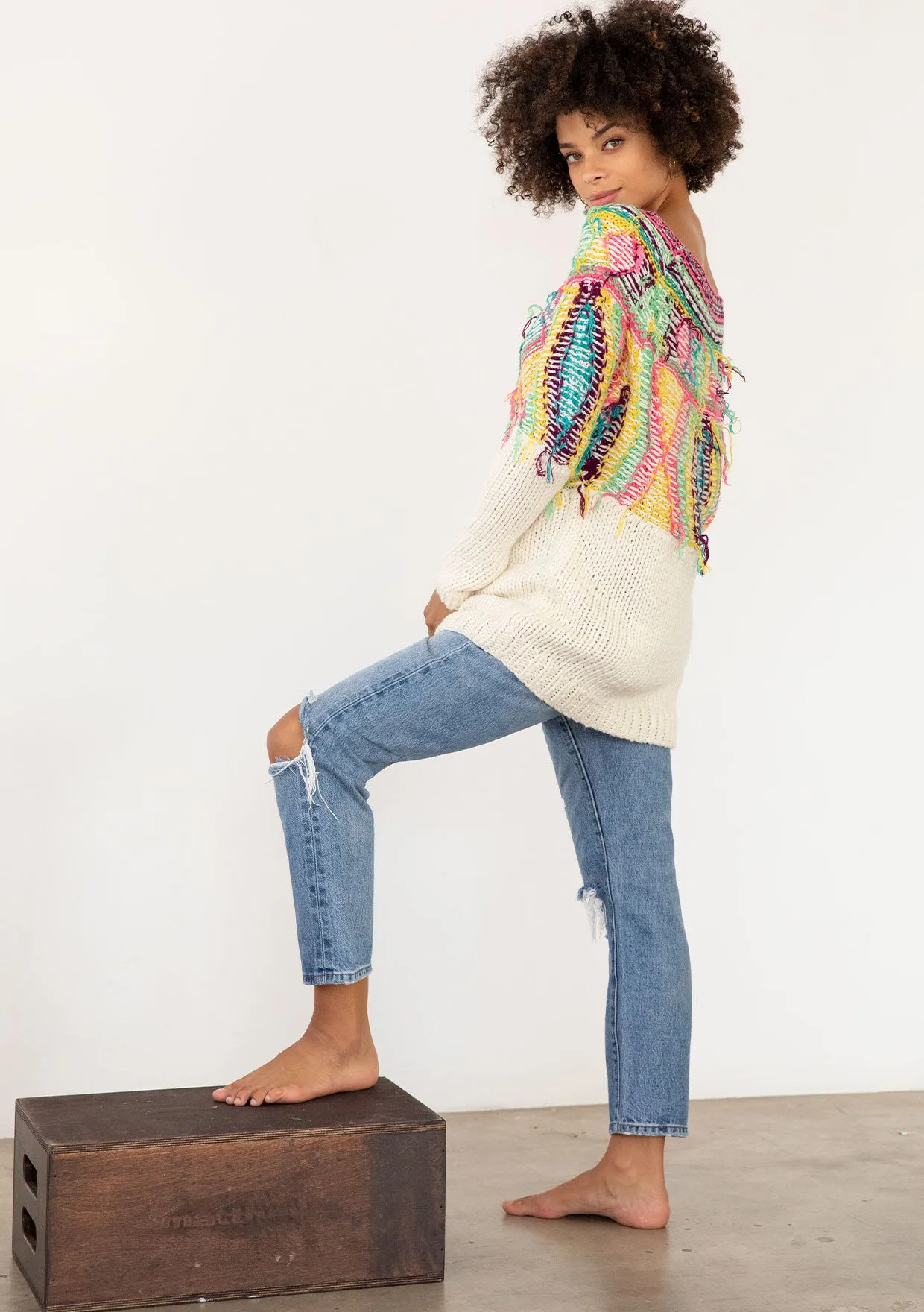 Multi Oversized Bohemian Pullover Sweater