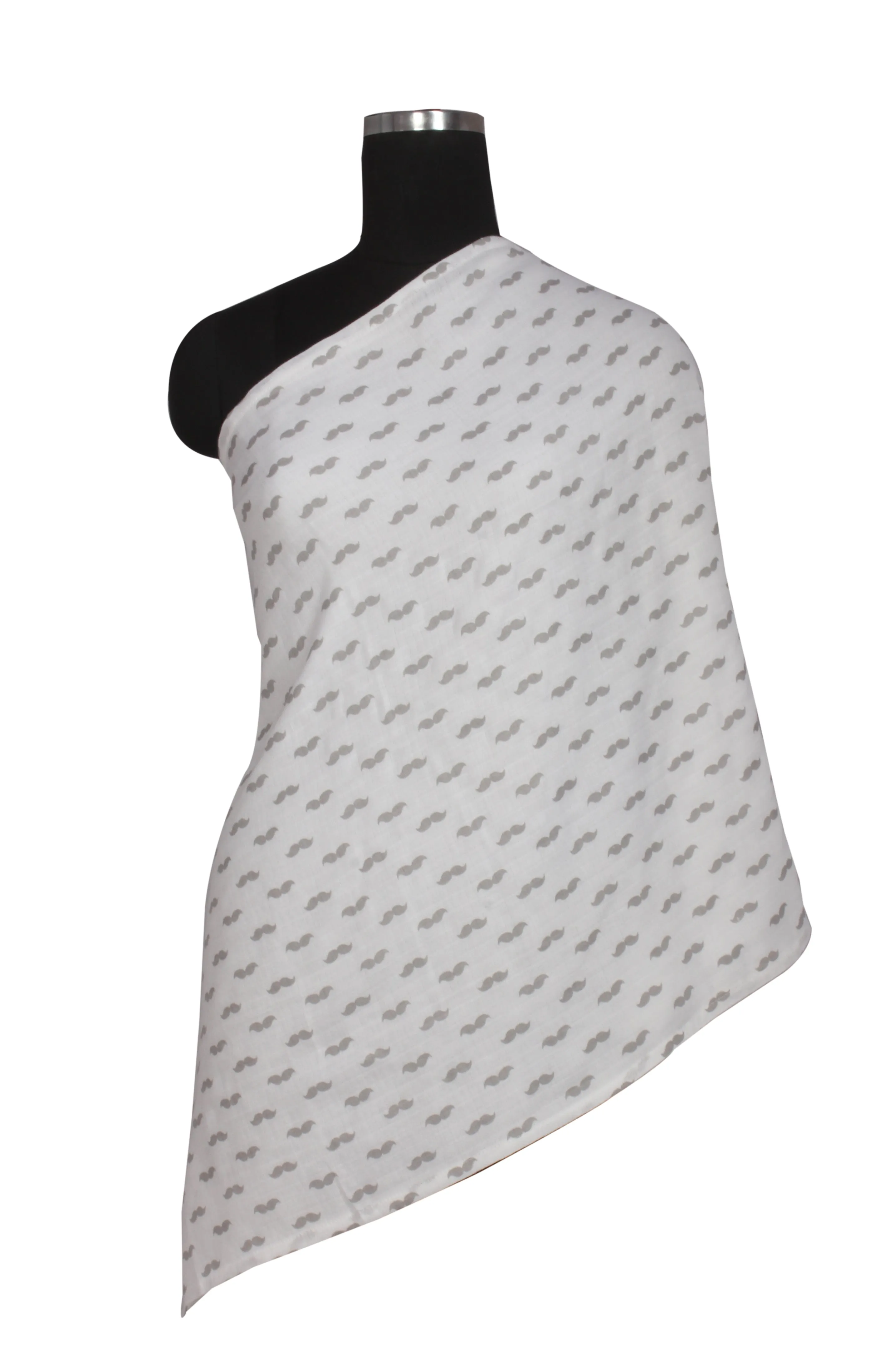 Mustache Grey Muslin Nursing Scarf