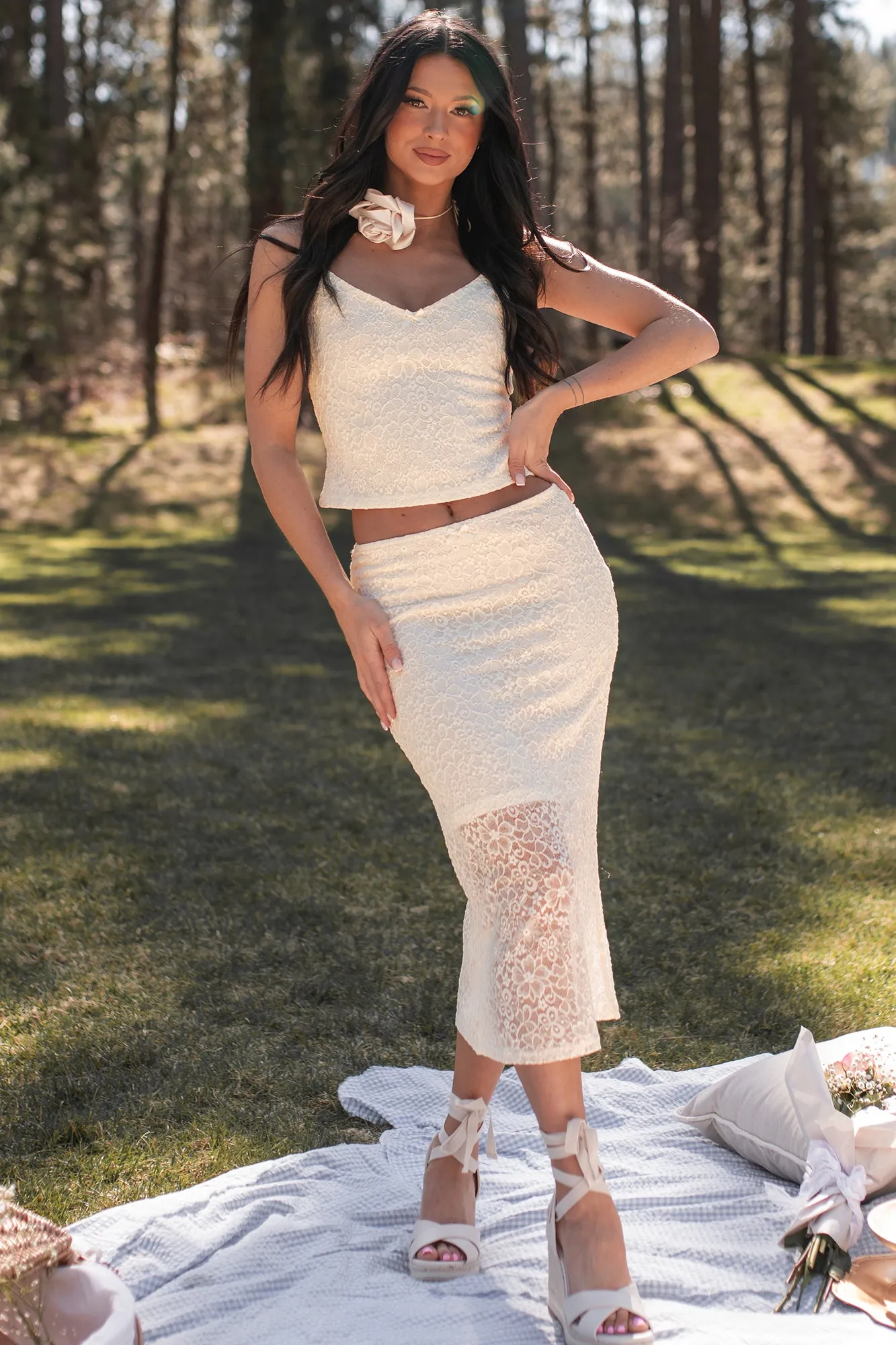 My Latest Crush Lace Crop Tank (Cream)