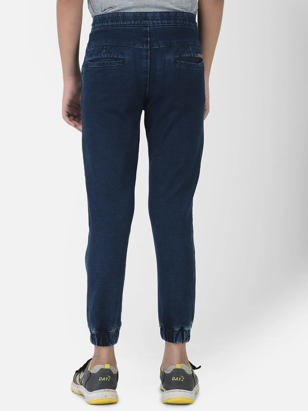 Navy Blue Denim Joggers