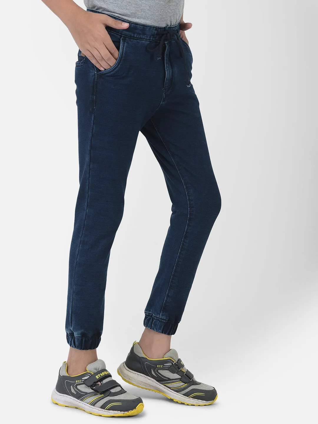 Navy Blue Denim Joggers