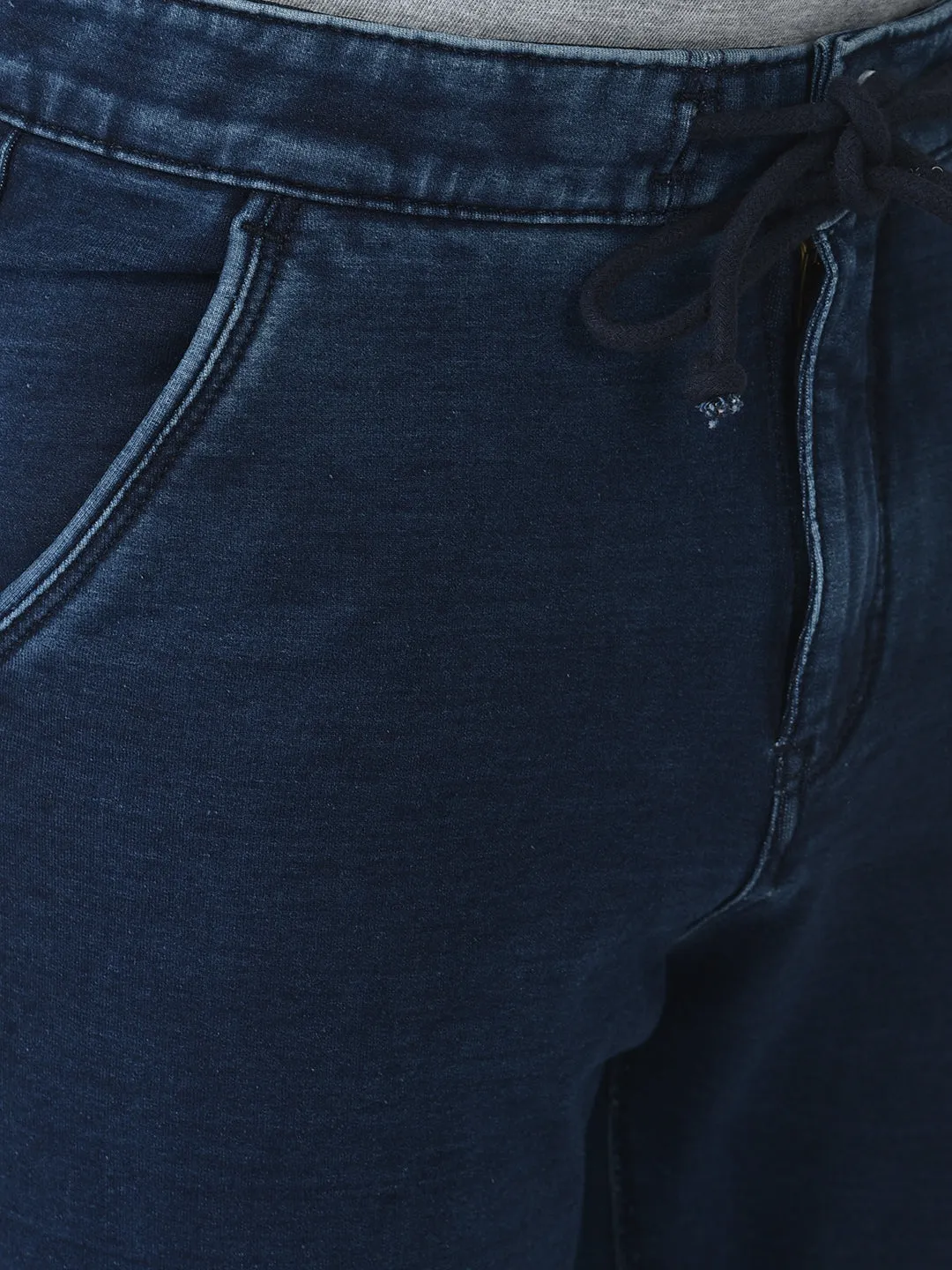 Navy Blue Denim Joggers