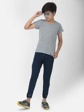 Navy Blue Denim Joggers
