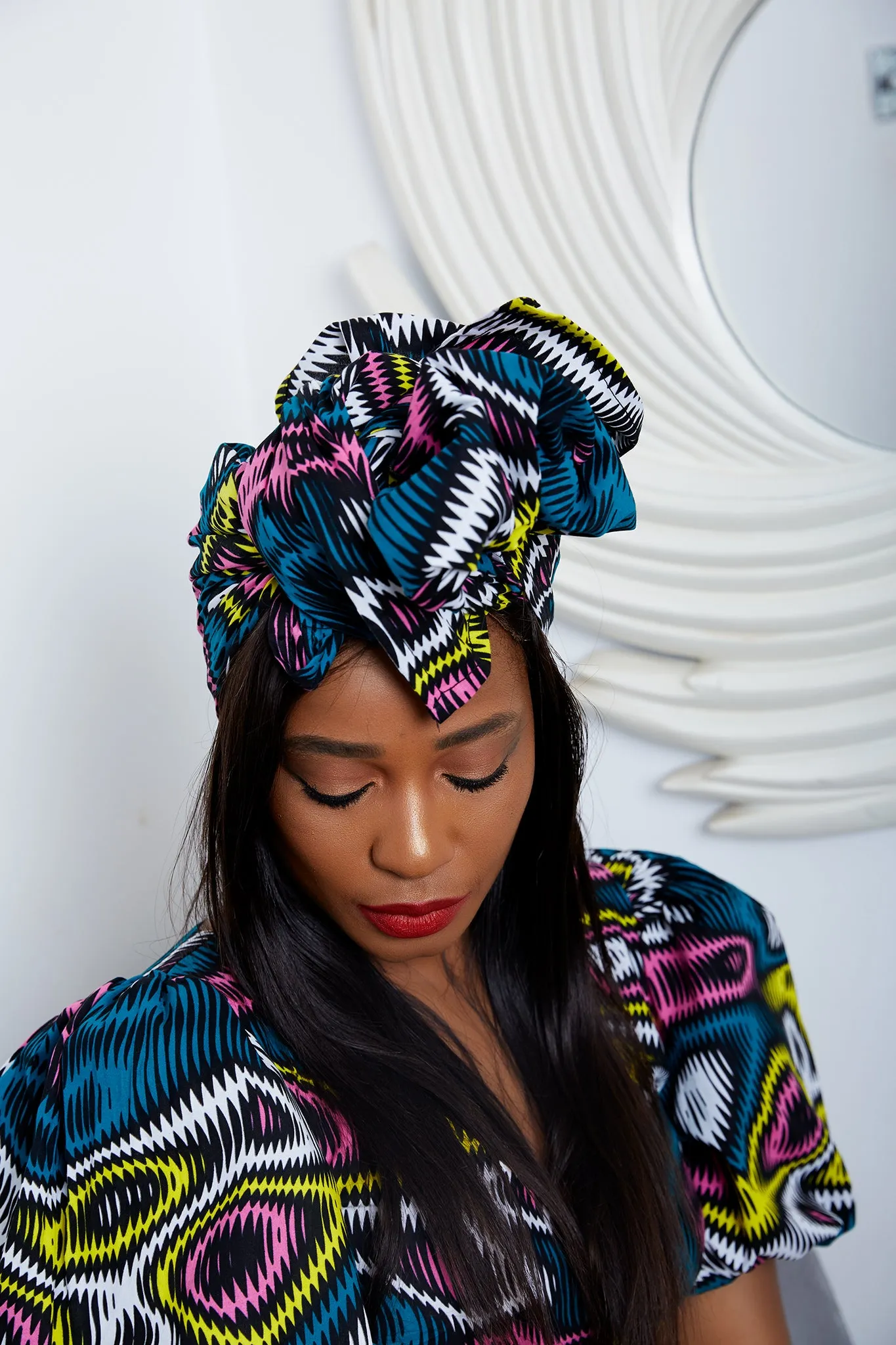 New In African Ankara Print Headwrap/Headtie - Zendaya